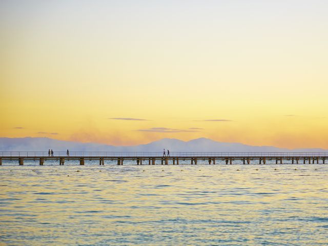 Enjoy the peace and quiet of a sunset wander along the jetty if you are staying overnight.