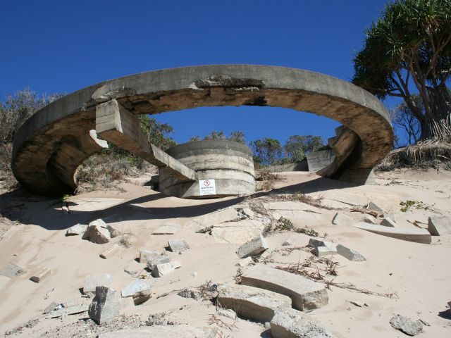 WWII battery gun emplacement at Rous Battery.