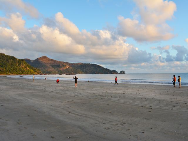Photo of the beach at Cape Hillsborough day-use area where you can enjoy fishing and a friendly game of cricket.