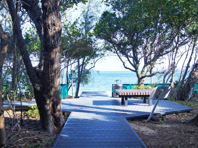 Enjoy ocean views from resting platforms in the day-use area.