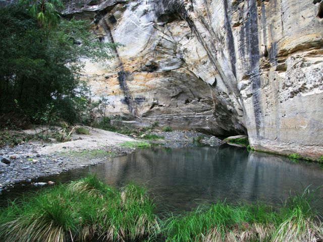 Camp along the creek in the elbow of the gorge at Big Bend camping area.
