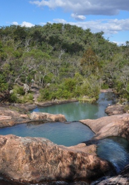 Waterfall Creek section features a walk to the Rock pools. 