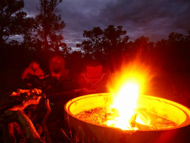 Enjoy a camp fire at the Top Moffatt camping area.