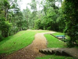 Tully Gorge lookout has picnic tables, a pit toilet and a wood barbecue. 
