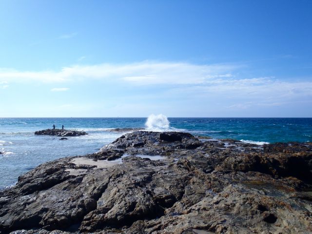 Rock fishing from North Point headland.