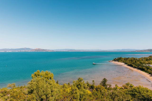 The view over Picnic Bay across to the mainland features the heritage-listed jetty.