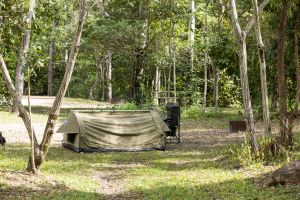 Erected tent 
