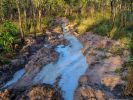 Photo of a boggy dirt track through forest