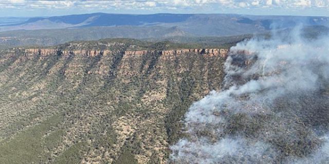 Aerial view of Central Queensland escarpment