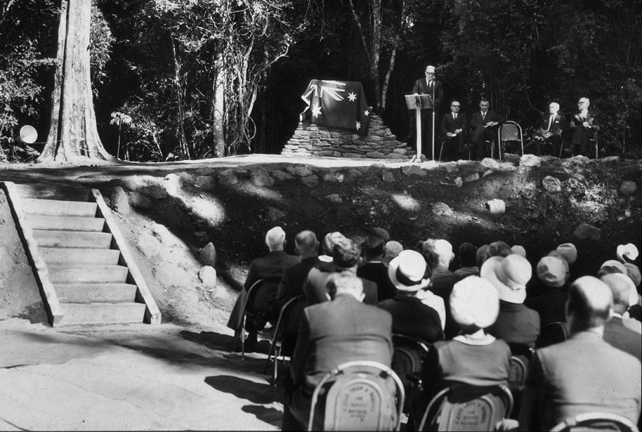 Romeo Lahey’s Memorial opened 26 May 1967 by the Premier of Queensland Hon. G.F.R. Nicklin.