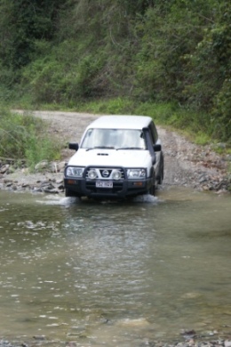 Image of a high clearance 4WD is required to access Booloumba Creek camping and day-use areas.