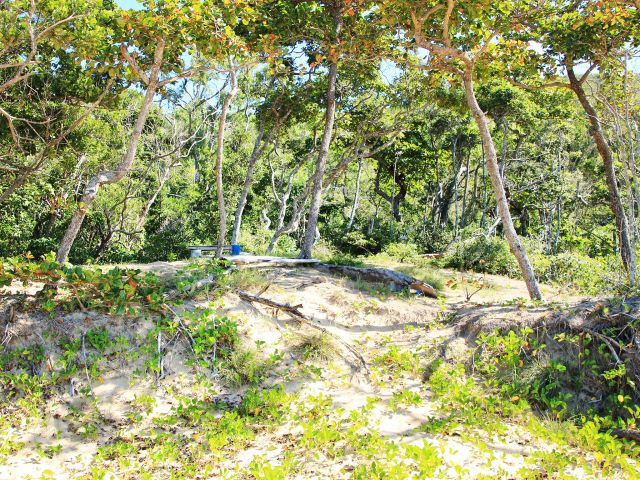 Relax in the intimate camping area at Banshee Bay.