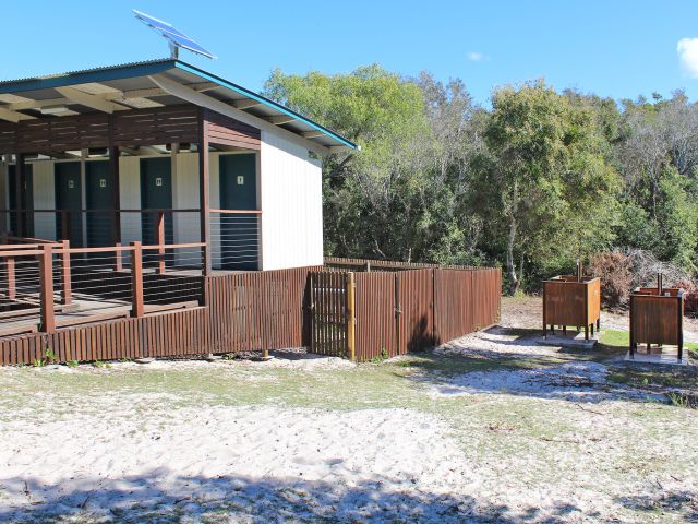 It's not far from your camp site to the toilets and cold showers.