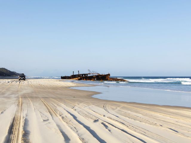 Take in the hulking ruins of the Maheno shipwreck.