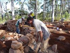 Image of rangers managing recreational opportunities in the State forest. QPWS rangers completed construction of the Hurdle Gully lookout in 2012.