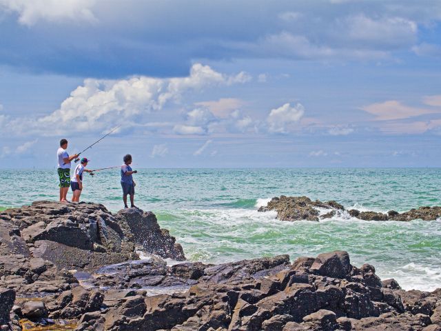 Try your luck from the rocky foreshore
