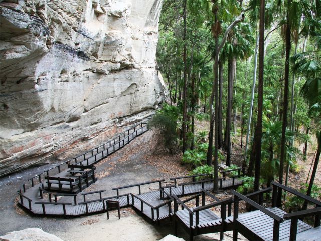 There are great views of the Aboriginal rock art from the boardwalk.