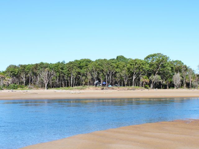 Eurimbula Creek is a low-key camping area right on a secluded beach in Bustard Bay.
