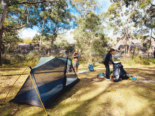 South Bald Rock walkers' camp is suitable for carry-in tent camping.