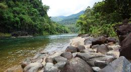 The Tully River starts high in the Cardwell Range. 