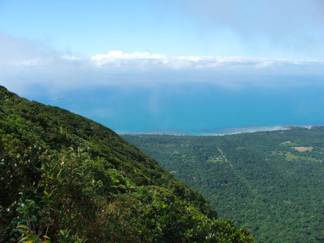Image of the lookout at the end of the Mount Sorrow ridge trail which has stunning views of the Daintree coastline and beyond.