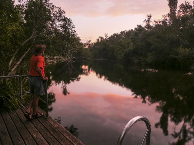 Spend sunset by the creek at Broadwater day-use area.