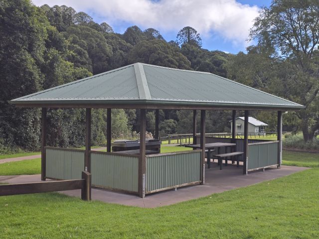 Photo of a shelter shed.