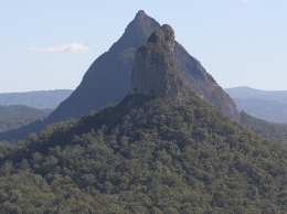 View of Mount Coonowrin and Mount Beerwah from the summit of Mount Ngungun.