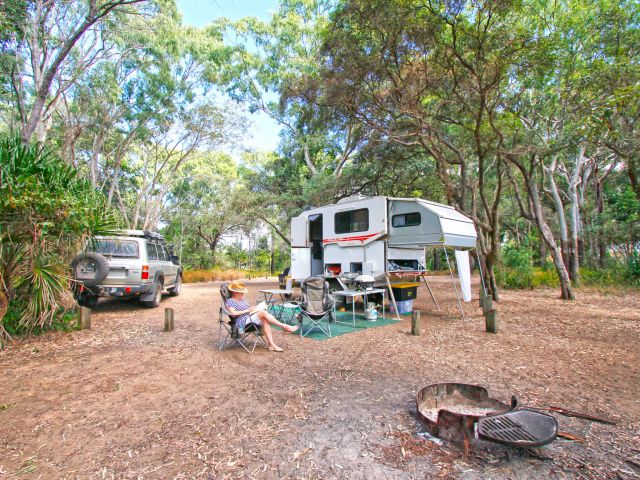 Relax in your shady camp site at Eurimbula Creek camping area.
