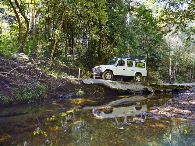 Rumble over creek crossings throughout the northern section of D'Aguilar National Park.