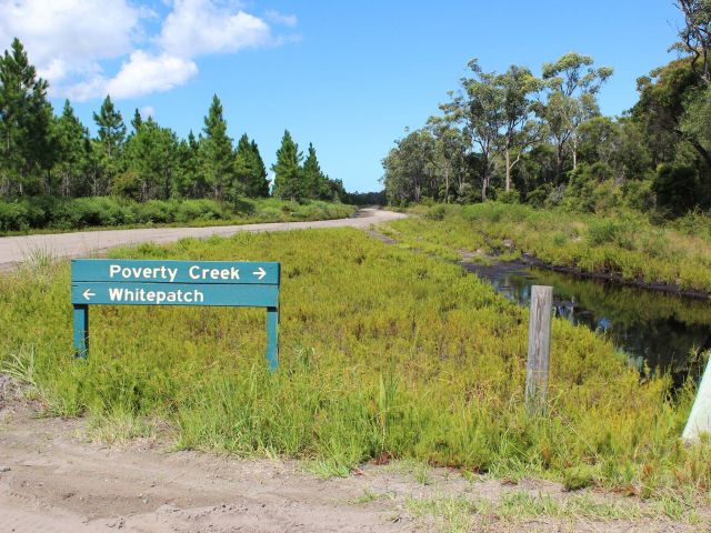 You'll drive from White Patch to Poverty Creek day-use area.