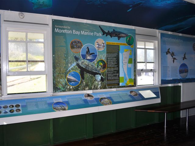 Cape Moreton Information Centre has a range of informative displays. Stop here on the Northern Island discovery drive.