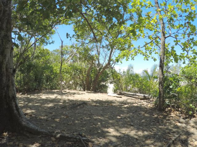 Nina Bay camping area by the beach.