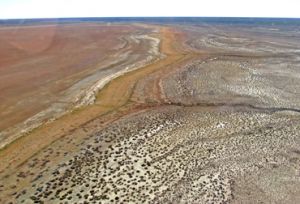 During dry times Lake Bindegolly can become a vast, white saltpan. 