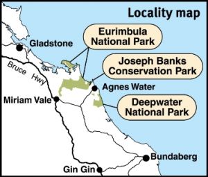 Deepwater National Park is located south of Agnes Water. 