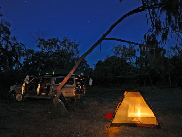 Let the sound of the ocean lapping against the beach lull you sleep when you pitch your tent at Windmill Bay camping area.