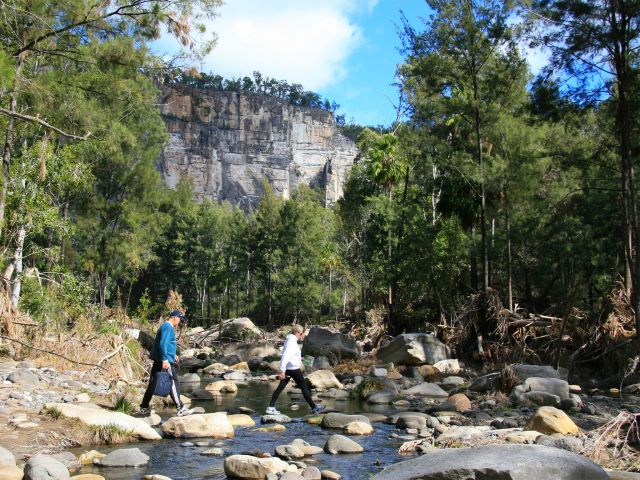 Rock-hop across Carnarvon Creek on the Main Gorge track.