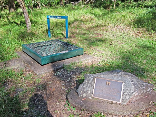 The picnic area is beside Burtons Well, a natural spring that was excavated in the early 1900s.