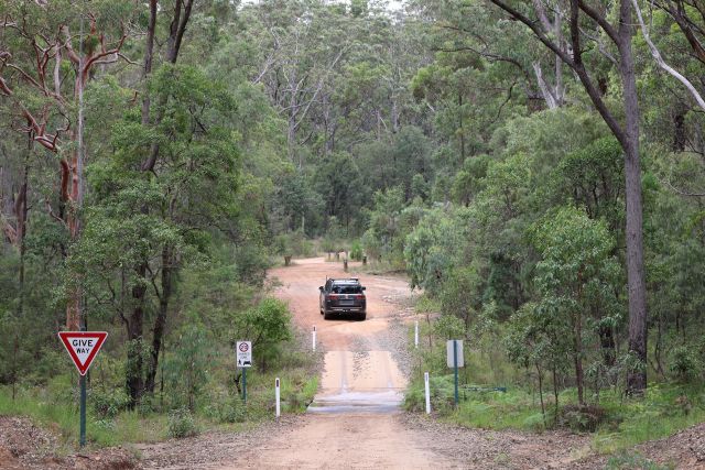 Caution is required on the unsealed (gravel) Tableland Road