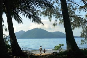 Dunk Island sits just off shore from Mission Beach, North Queensland. 
