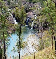 Image of the views of Little Millstream Falls from the walking track
