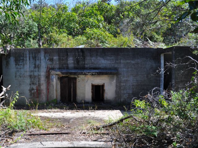 WWII coastal defence system ruins on the Rous Battery track.