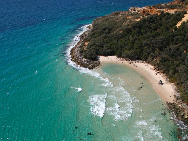 Aerial view of Honeymoon Bay.