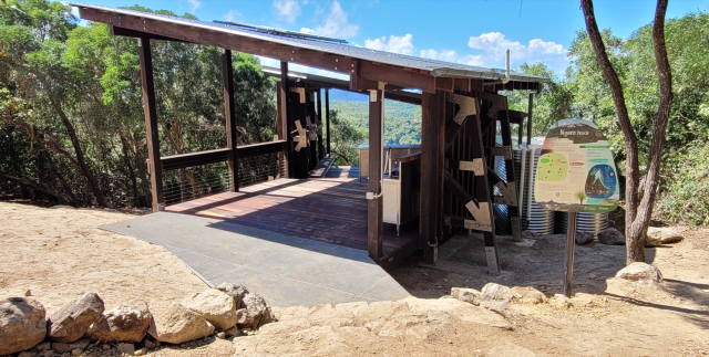 Timber shelter in the bush with views. 