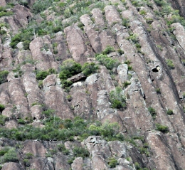 Image of the day-use area, where the vertical columns are clearly visible on Mount Beerwah.