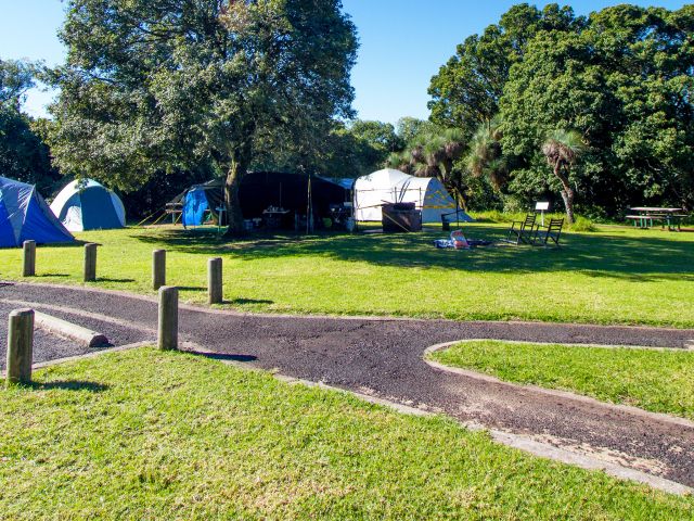Pitch your tent in the large, grassy and open Burtons Wells camping area.