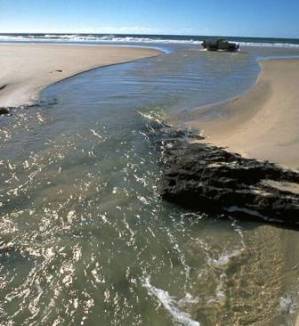 Creek crossing on the beach.