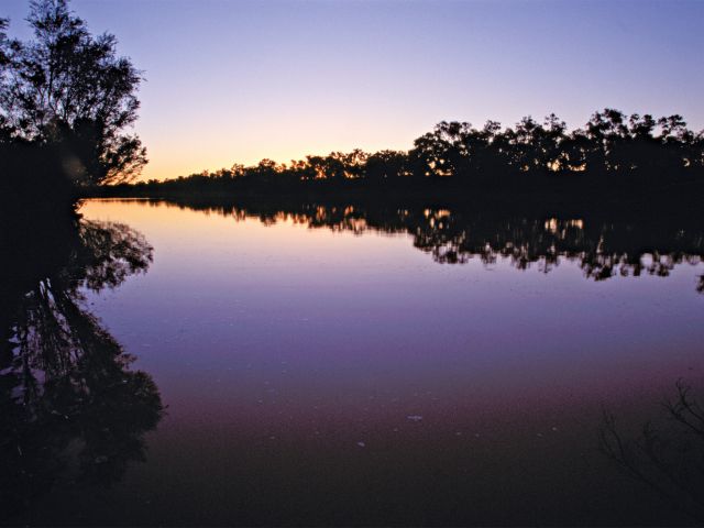 Purple dusk and glassy water. This park is a photographer's paradise.