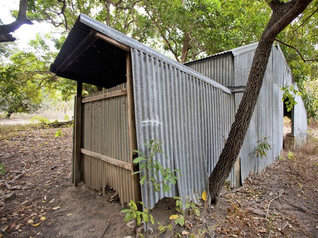 Old buildings and cattle yards are all that remain of the Breeza Homestead.