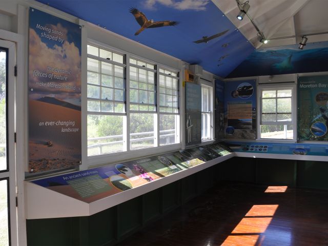 Displays in the Cape Moreton Information Centre help you discover the ever-changing landscape of Moreton Island.